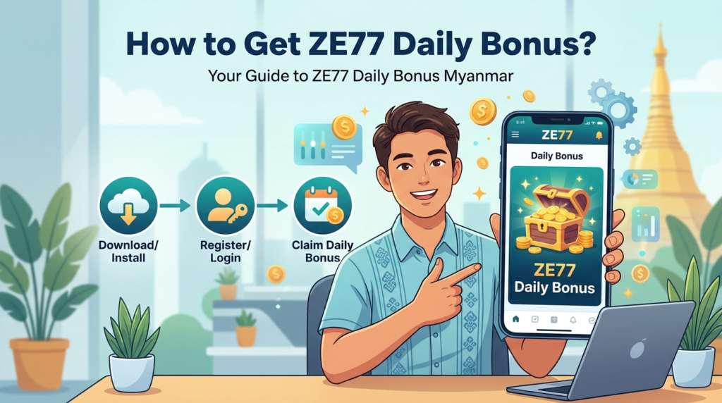 ZE77 နေ့စဉ်ဘောနပ်စ် မြန်မာ | အလွယ်တကူရယူနည်း